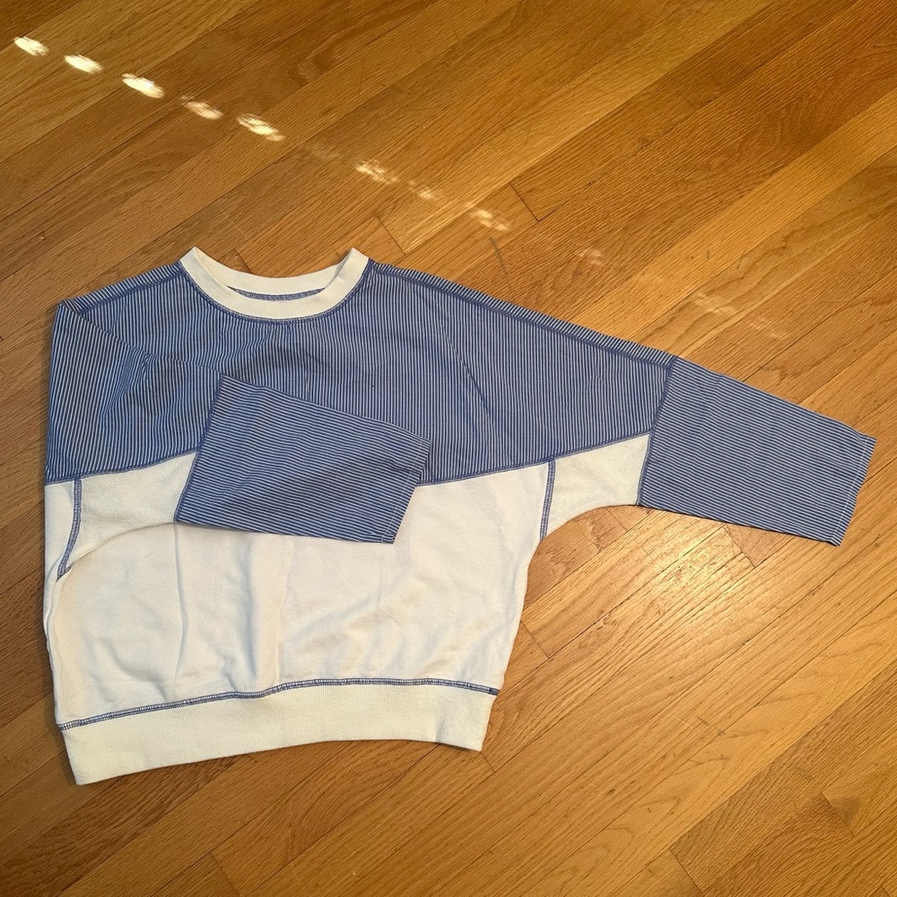 Blue and White Women/Teenager Striped Shirt 100% cotton